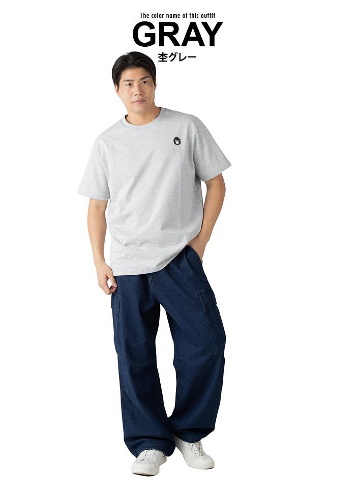 大きいサイズ メンズ BH ビィエイチ ロゴプリント 半袖 Tシャツ 秋冬新作 bh-t260208 【fre】