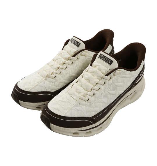 大きいサイズ メンズ SKECHERS スニーカー SLIP-INS GO WALK GLIDE-STEP2.0-COZY WALKER アイボリー×ブラウン 1240-6330-1 30 31