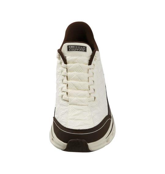 大きいサイズ メンズ SKECHERS スニーカー SLIP-INS GO WALK GLIDE-STEP2.0-COZY WALKER アイボリー×ブラウン 1240-6330-1 30 31