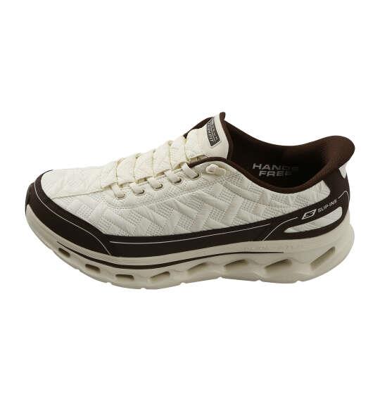 大きいサイズ メンズ SKECHERS スニーカー SLIP-INS GO WALK GLIDE-STEP2.0-COZY WALKER アイボリー×ブラウン 1240-6330-1 30 31