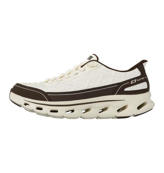大きいサイズ メンズ SKECHERS スニーカー SLIP-INS GO WALK GLIDE-STEP2.0-COZY WALKER アイボリー×ブラウン 1240-6330-1 30 31