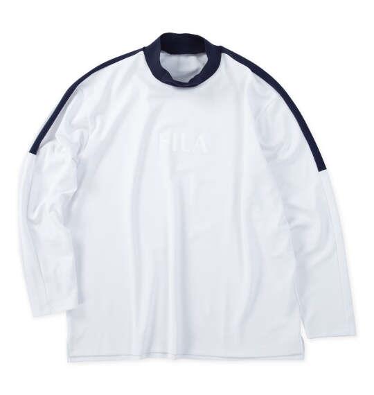 大きいサイズ メンズ FILA GOLF 鹿の子調 ストレッチ モックネック 長袖 シャツ ホワイト 1278-6351-1 3L 4L 5L 6L
