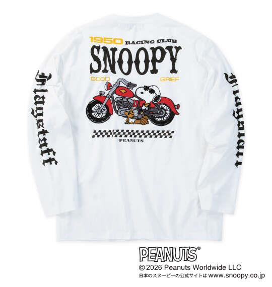 大きいサイズ メンズ FLAGSTAFF×PEANUTS スヌーピーコラボ 長袖 Tシャツ ホワイト 1278-6365-1 3L 4L 5L 6L 8L