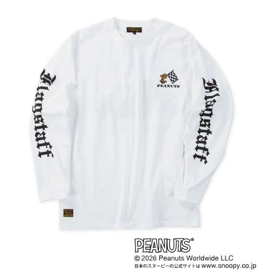 大きいサイズ メンズ FLAGSTAFF×PEANUTS スヌーピーコラボ 長袖 Tシャツ ホワイト 1278-6365-1 3L 4L 5L 6L 8L