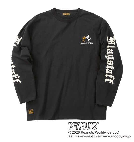 大きいサイズ メンズ FLAGSTAFF×PEANUTS スヌーピーコラボ 長袖 Tシャツ ブラック 1278-6365-2 3L 4L 5L 6L 8L