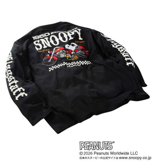 大きいサイズ メンズ FLAGSTAFF×PEANUTS スヌーピーコラボ 長袖 Tシャツ ブラック 1278-6365-2 3L 4L 5L 6L 8L