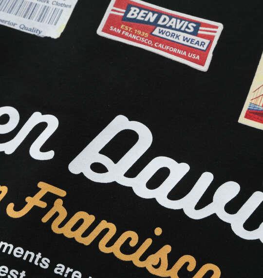 大きいサイズ メンズ BEN DAVIS ラベルロゴ クルーネック スウェット ブラック 1278-6632-2 3L 4L 5L 6L