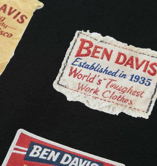 大きいサイズ メンズ BEN DAVIS ラベルロゴ クルーネック スウェット ブラック 1278-6632-2 3L 4L 5L 6L