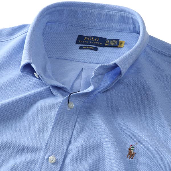 大きいサイズ メンズ POLO RALPH LAUREN ポロ ラルフローレン 無地 ニット ボタンダウン 長袖 シャツ USA直輸入 710p03967-001