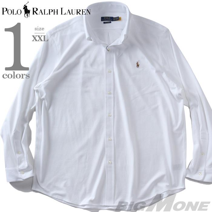 大きいサイズ メンズ POLO RALPH LAUREN ポロ ラルフローレン 無地 ニット ボタンダウン 長袖 シャツ USA直輸入 710p03967-002
