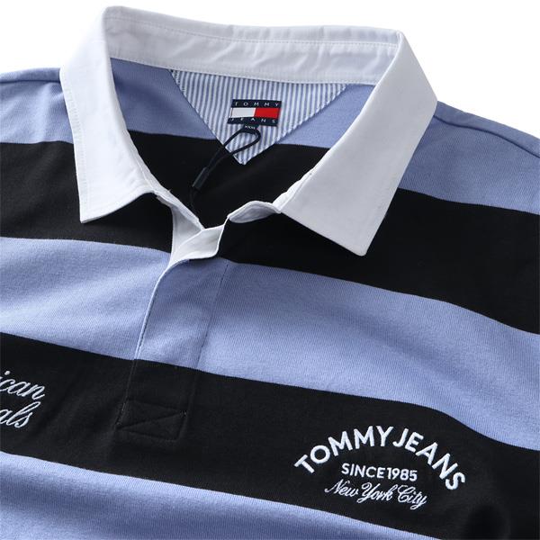 大きいサイズ メンズ TOMMY JEANS トミージーンズ 長袖 ボーダー柄 ラガーシャツ ポロシャツ RLX STRIPE GRAPHIC RUGBY USA直輸入 dm0dm22351