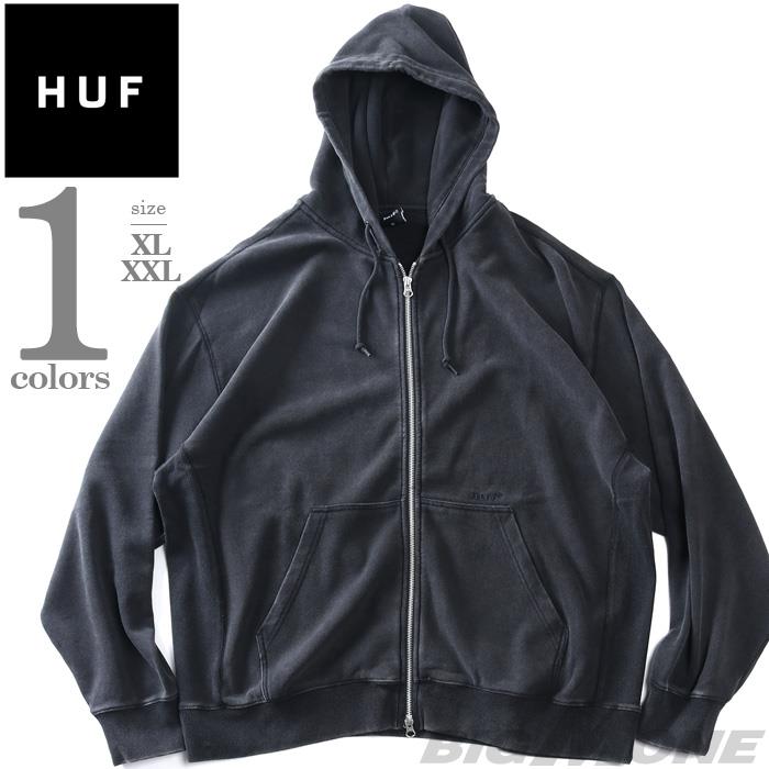大きいサイズ メンズ HUF ハフ ウォッシュ加工 フルジップ パーカー PACIFIC WASH FZ HOODIE USA直輸入 fl00252