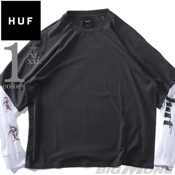 大きいサイズ メンズ HUF ハフ フェイクレイヤード 長袖 Tシャツ LEON LS DOUBLE LAYER TOP USA直輸入 kn00582