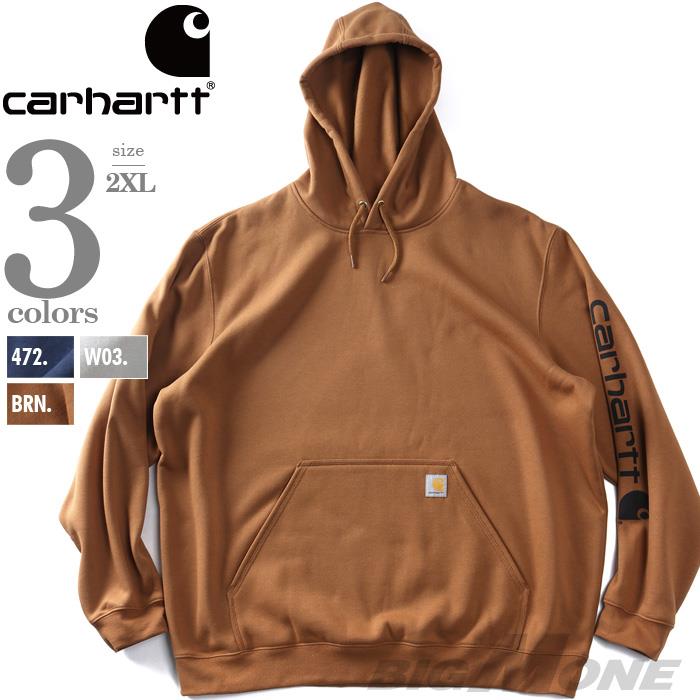 大きいサイズ メンズ CARHARTT カーハート ロゴプリント プルオーバー パーカー LOGO SWEATSHIRT USA直輸入 k288