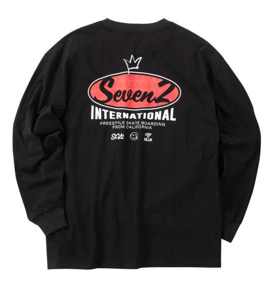 大きいサイズ メンズ SEVEN2 天竺 長袖 Tシャツ ブラック 1268-6310-2 3L 4L 5L 6L
