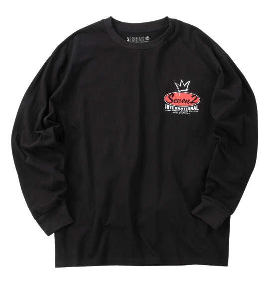 大きいサイズ メンズ SEVEN2 天竺 長袖 Tシャツ ブラック 1268-6310-2 3L 4L 5L 6L