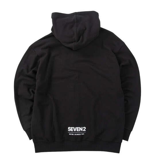 大きいサイズ メンズ SEVEN2 裏毛 フルジップ パーカー ブラック 1268-6311-2 3L 4L 5L 6L 8L