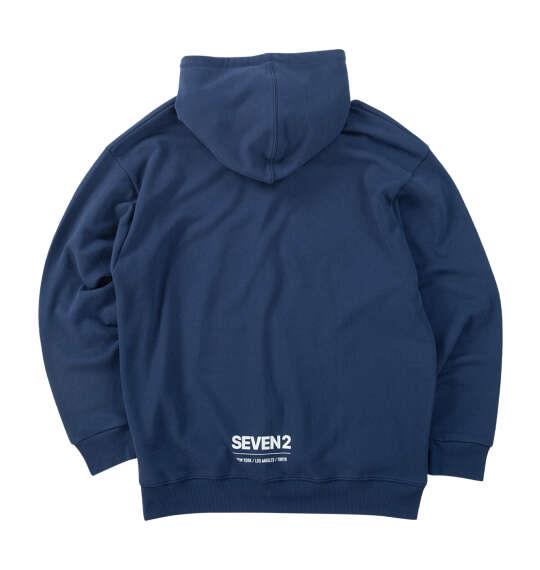 大きいサイズ メンズ SEVEN2 裏毛 フルジップ パーカー ダークネイビー 1268-6311-3 3L 4L 5L 6L 8L