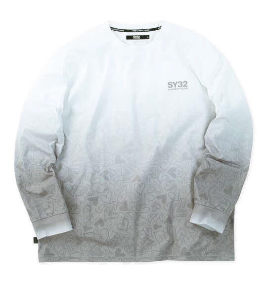 大きいサイズ メンズ SY32 by SWEET YEARS ハートグラデーション 長袖 Tシャツ ホワイト 1278-6332-1 3L 4L 5L 6L