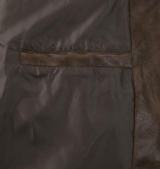 大きいサイズ メンズ in the attic エンボス加工 デザイン PU ブルゾン ブラウン 1253-6340-1 3L 4L 5L 6L