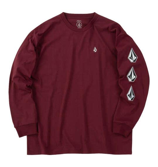大きいサイズ メンズ VOLCOM TRUE TO THIS 長袖 Tシャツ バーガンディ 1278-6305-1 3L 4L 5L 6L