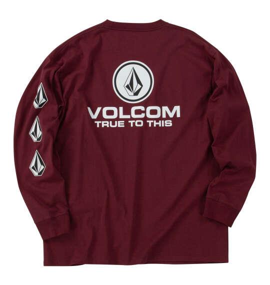 大きいサイズ メンズ VOLCOM TRUE TO THIS 長袖 Tシャツ バーガンディ 1278-6305-1 3L 4L 5L 6L