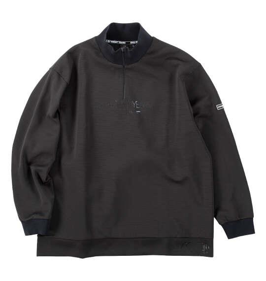 大きいサイズ メンズ SY32 by SWEET YEARS ピンボーダー ネオプレーン ハーフジップ スウェット ブラック 1278-6335-2 3L 4L 5L 6L