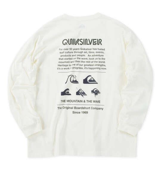 大きいサイズ メンズ Quiksilver DNA POCKET 長袖 Tシャツ ホワイト 1278-6375-1 3L 4L 5L 6L