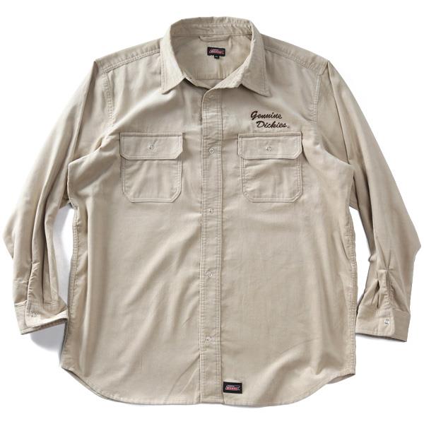 大きいサイズ メンズ GENUINE Dickies Gディッキーズ 刺繍入り コーデュロイ 長袖 ワークシャツ 秋冬新作 6460-6021