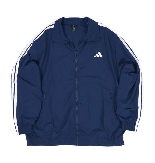 大きいサイズ メンズ adidas 3ST WVウーブン トラック ジャケット ナイトインディゴ×ホワイト 1247-6320-1 4XL 5XL