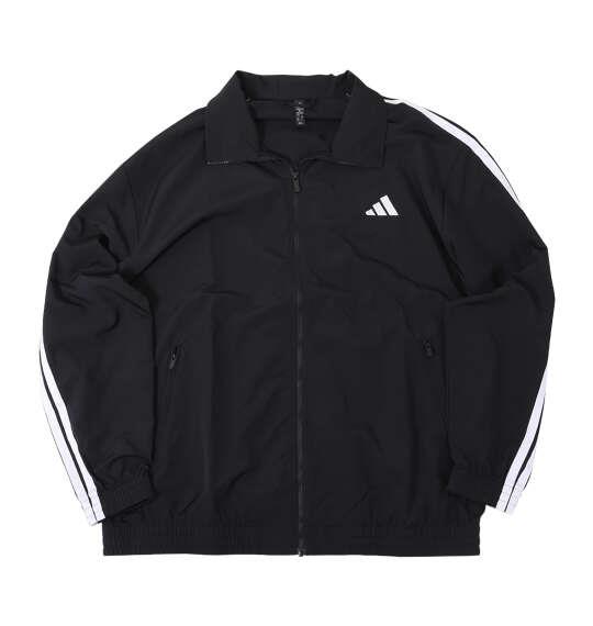 大きいサイズ メンズ adidas 3ST WVウーブン トラック ジャケット ブラック×ホワイト 1247-6320-2 4XL 5XL
