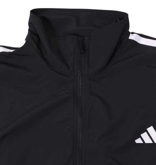 大きいサイズ メンズ adidas 3ST WVウーブン トラック ジャケット ブラック×ホワイト 1247-6320-2 4XL 5XL