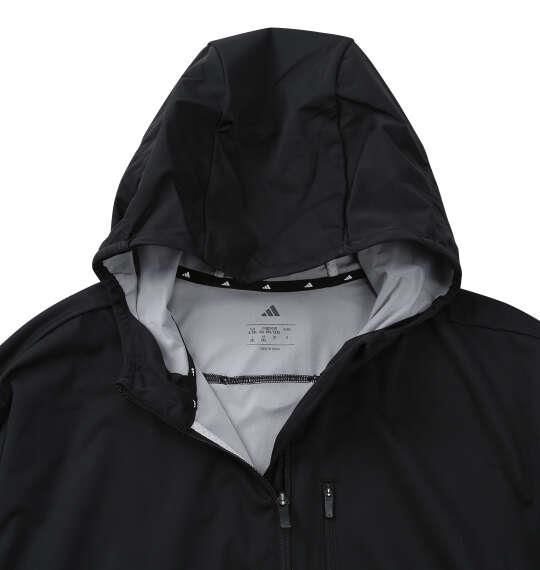 大きいサイズ メンズ adidas golf 撥水防風パッカブル フルジップ フーディー ブラック 1273-6320-1 3XL 4XL 5XL