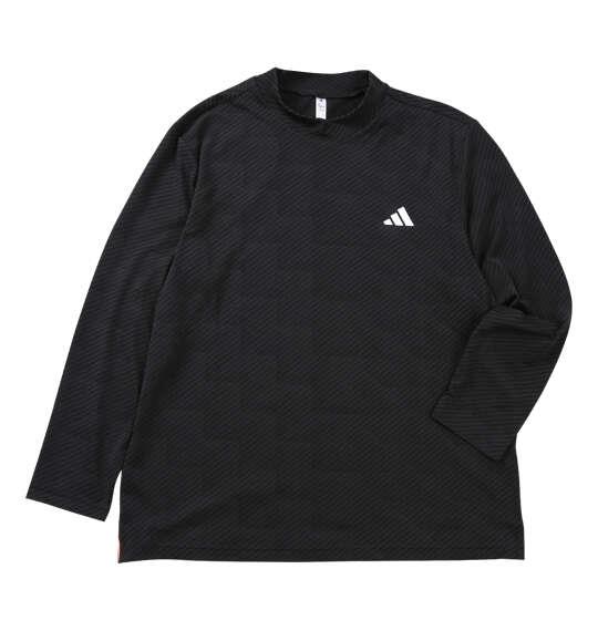 大きいサイズ メンズ adidas golf CLIMACOOL TWISTKNIT ジャガード モックネック 長袖 シャツ ブラック 1278-6300-2 3XL 4XL 5XL