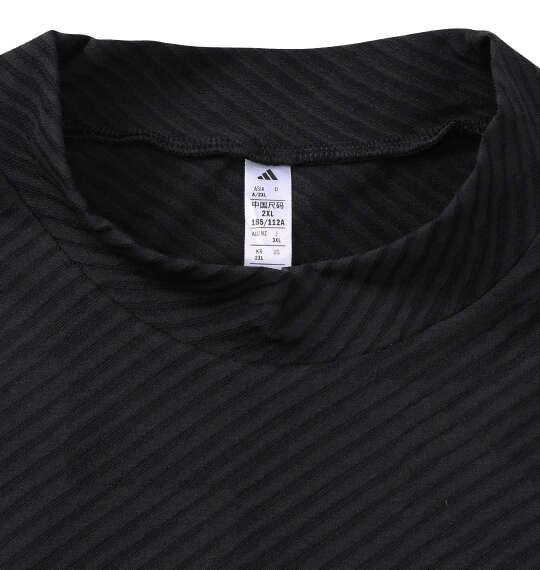 大きいサイズ メンズ adidas golf CLIMACOOL TWISTKNIT ジャガード モックネック 長袖 シャツ ブラック 1278-6300-2 3XL 4XL 5XL