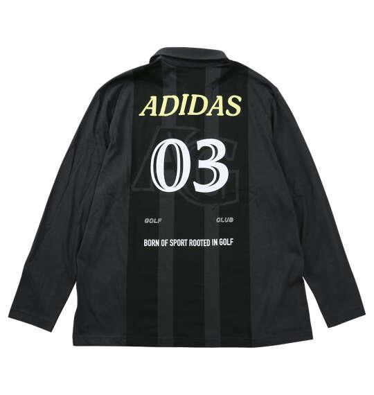 大きいサイズ メンズ adidas golf バックグラフィック 長袖 ポロシャツ カーボン 1278-6301-2 3XL 4XL 5XL
