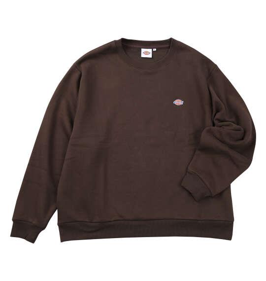 大きいサイズ メンズ DICKIES エンブロイダリーロゴ クルー スウェット ダークブラウン 1278-6620-4 3L 4L 5L