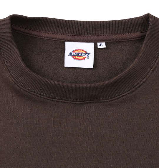 大きいサイズ メンズ DICKIES エンブロイダリーロゴ クルー スウェット ダークブラウン 1278-6620-4 3L 4L 5L