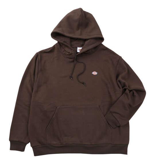 大きいサイズ メンズ DICKIES エンブロイダリーロゴ プル パーカー ダークブラウン 1278-6621-4 3L 4L 5L