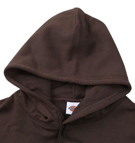 大きいサイズ メンズ DICKIES エンブロイダリーロゴ プル パーカー ダークブラウン 1278-6621-4 3L 4L 5L