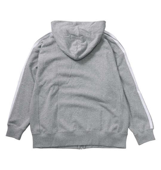 大きいサイズ メンズ adidas ESS+3S スウェット フルジップ フーディ ミディアムグレーヘザー 1248-6312-1 3XL 4XL 5XL