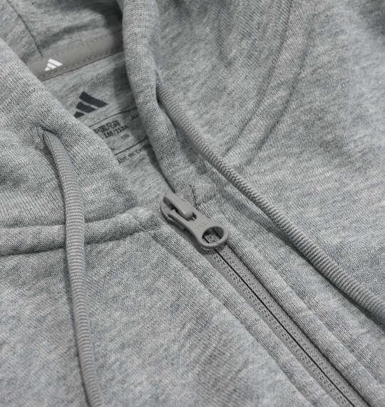 大きいサイズ メンズ adidas ESS+3S スウェット フルジップ フーディ ミディアムグレーヘザー 1248-6312-1 3XL 4XL 5XL