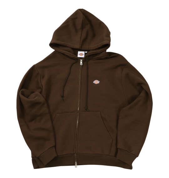 大きいサイズ メンズ DICKIES エンブロイダリーロゴ フルジップ パーカー ダークブラウン 1278-6622-4 3L 4L 5L