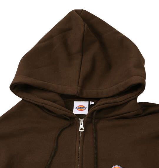 大きいサイズ メンズ DICKIES エンブロイダリーロゴ フルジップ パーカー ダークブラウン 1278-6622-4 3L 4L 5L