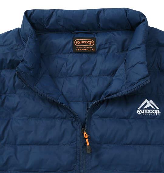 大きいサイズ メンズ OUTDOOR PRODUCTS 中綿 キルト × エステル ダンボール ジャケット ネイビー 1253-6334-1 3L 4L 5L 6L 7L 8L
