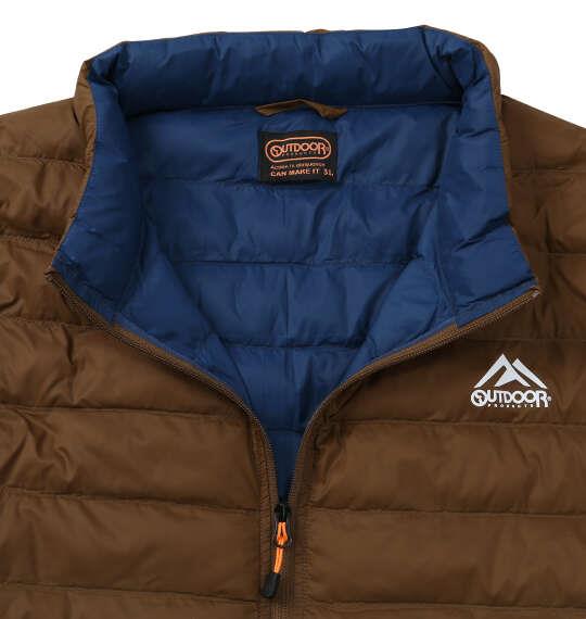 大きいサイズ メンズ OUTDOOR PRODUCTS 中綿 キルト × エステル ダンボール ジャケット ブラウン 1253-6334-3 3L 4L 5L 6L 7L 8L