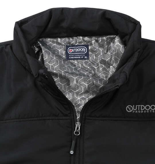 大きいサイズ メンズ OUTDOOR PRODUCTS タフタ裏アルミ 中綿 キルト ジャケット ブラック 1253-6335-2 3L 4L 5L 6L 7L 8L