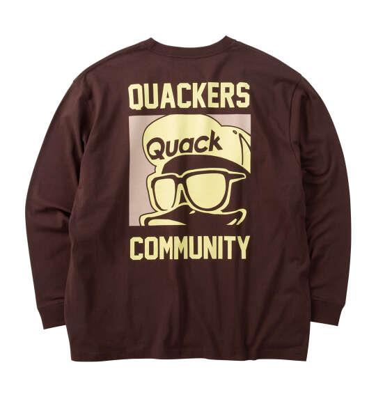 大きいサイズ メンズ b-one-soul DUCK DUDEスクエアプリント 長袖 Tシャツ ブラウン 1258-6360-1 3L 4L 5L 6L