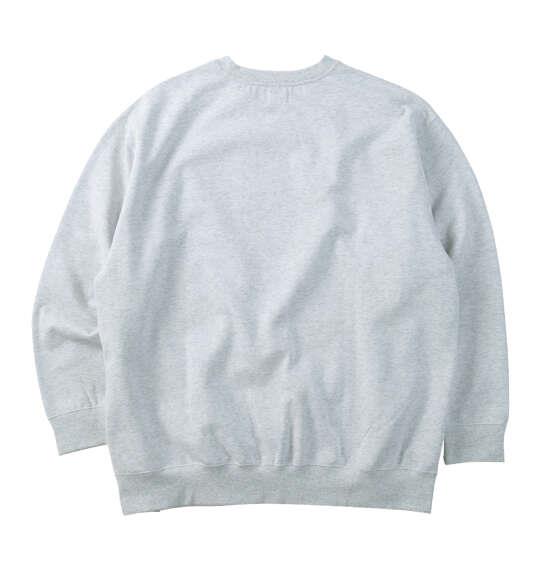 大きいサイズ メンズ b-one-soul DUCK DUDEロゴシートプリント クルー スウェット ホワイト杢 1258-6361-1 3L 4L 5L 6L