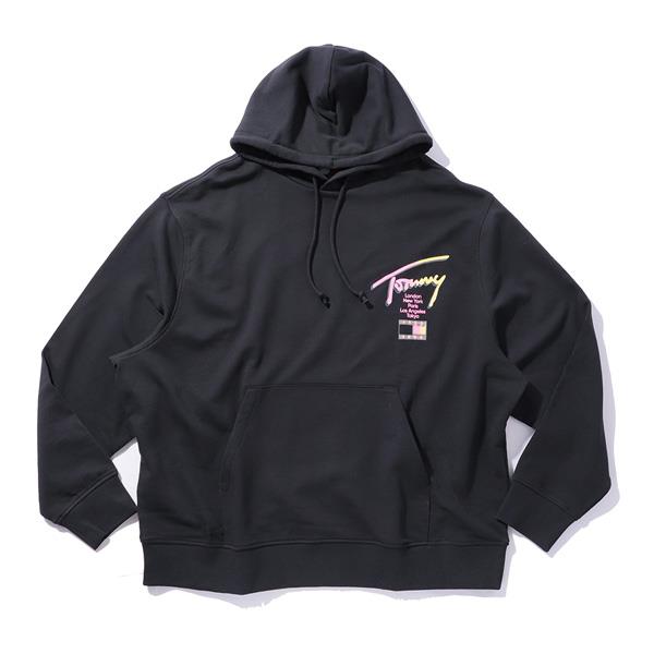 大きいサイズ メンズ TOMMY JEANS トミージーンズ ロゴプリント プルオーバー パーカー USA直輸入 dm0dm23129